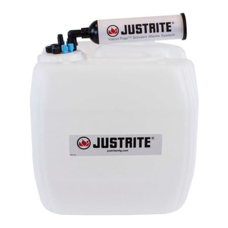 Justrite Justrite 12846 VaporTrap UN/DOT Carboy With Filter Kit, HDPE, 13.5-Liter, 8 Ports 12846
